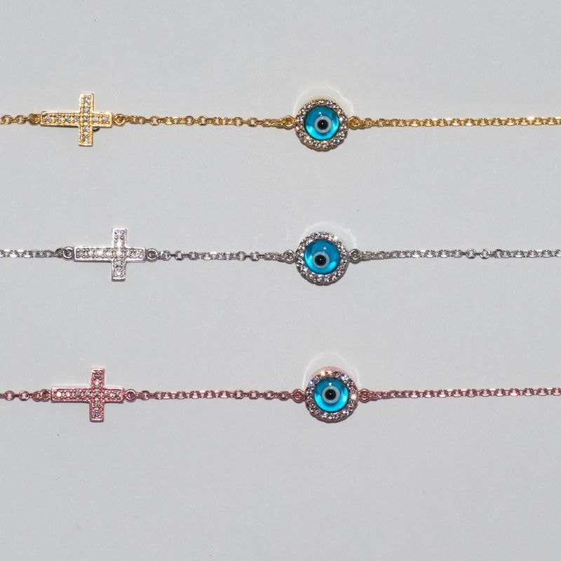 B020 Double Faced Evil Eye With Double Faced Cross