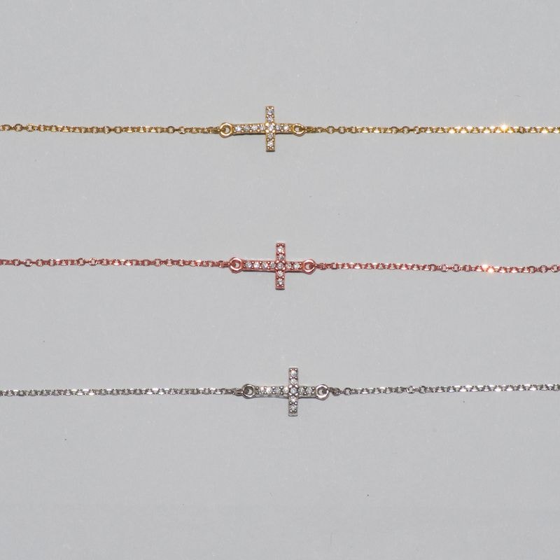 B026 Double Faced Cross Bracelet