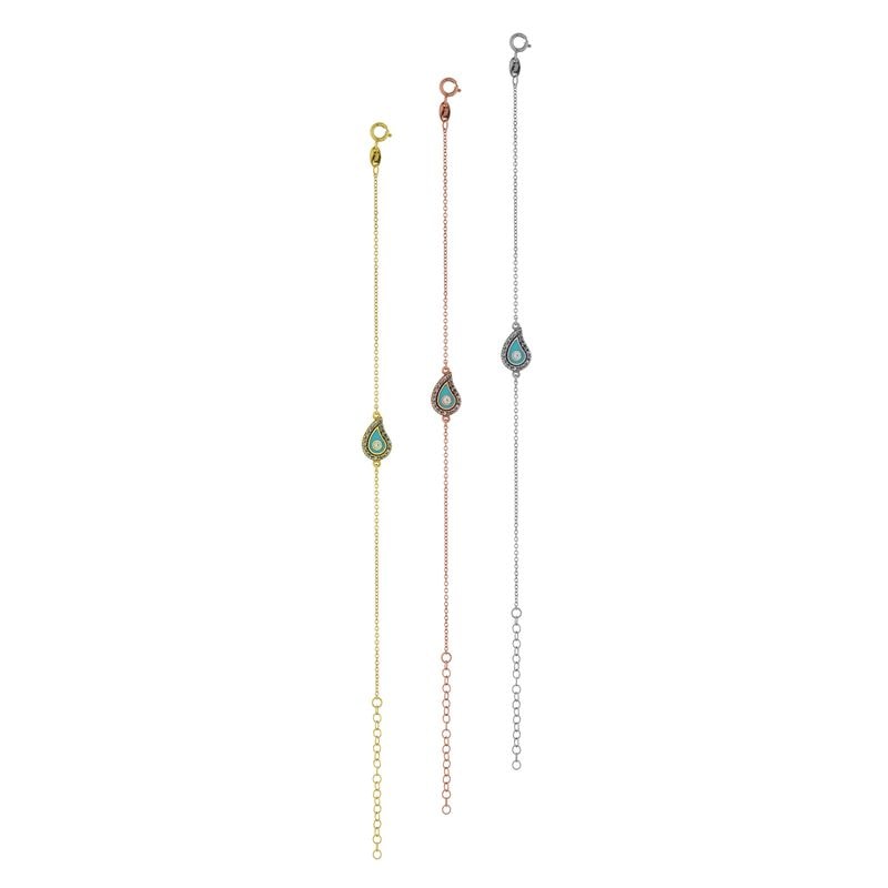 B205 Tear Drop With Zirgonian Stones