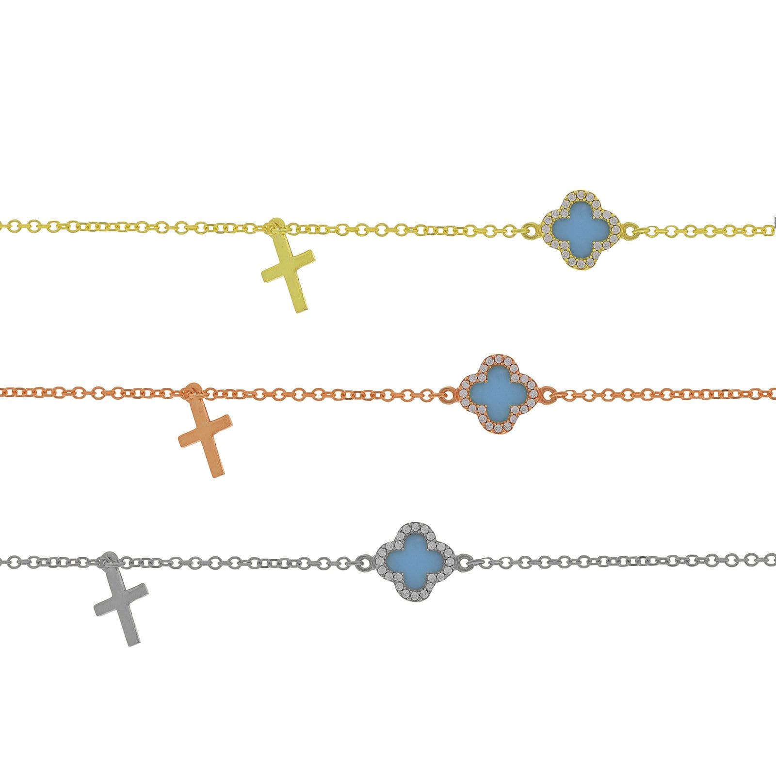B211 Double Face Cross Design Bracelet Size 2