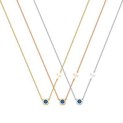 N080 Double Faced Evil Eye Necklace