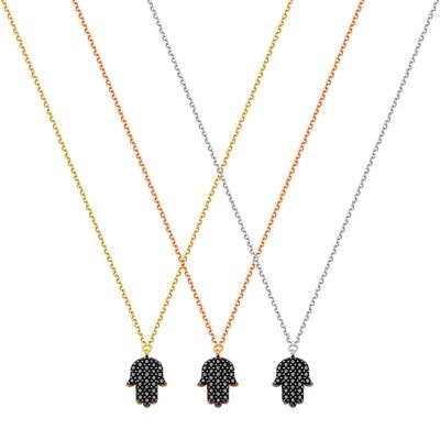 N085 Double Faced Hand Of Fatima Necklace