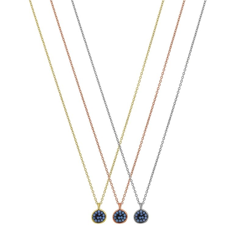 N140 Small Circle Necklace With Zirgonian Stones