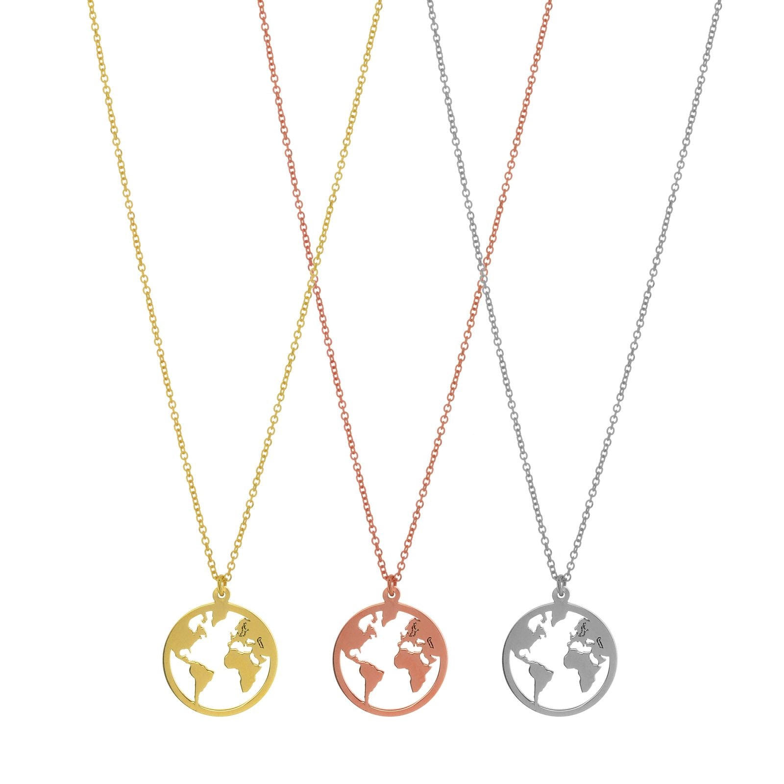N183 Globe Necklace (Map Of The World)