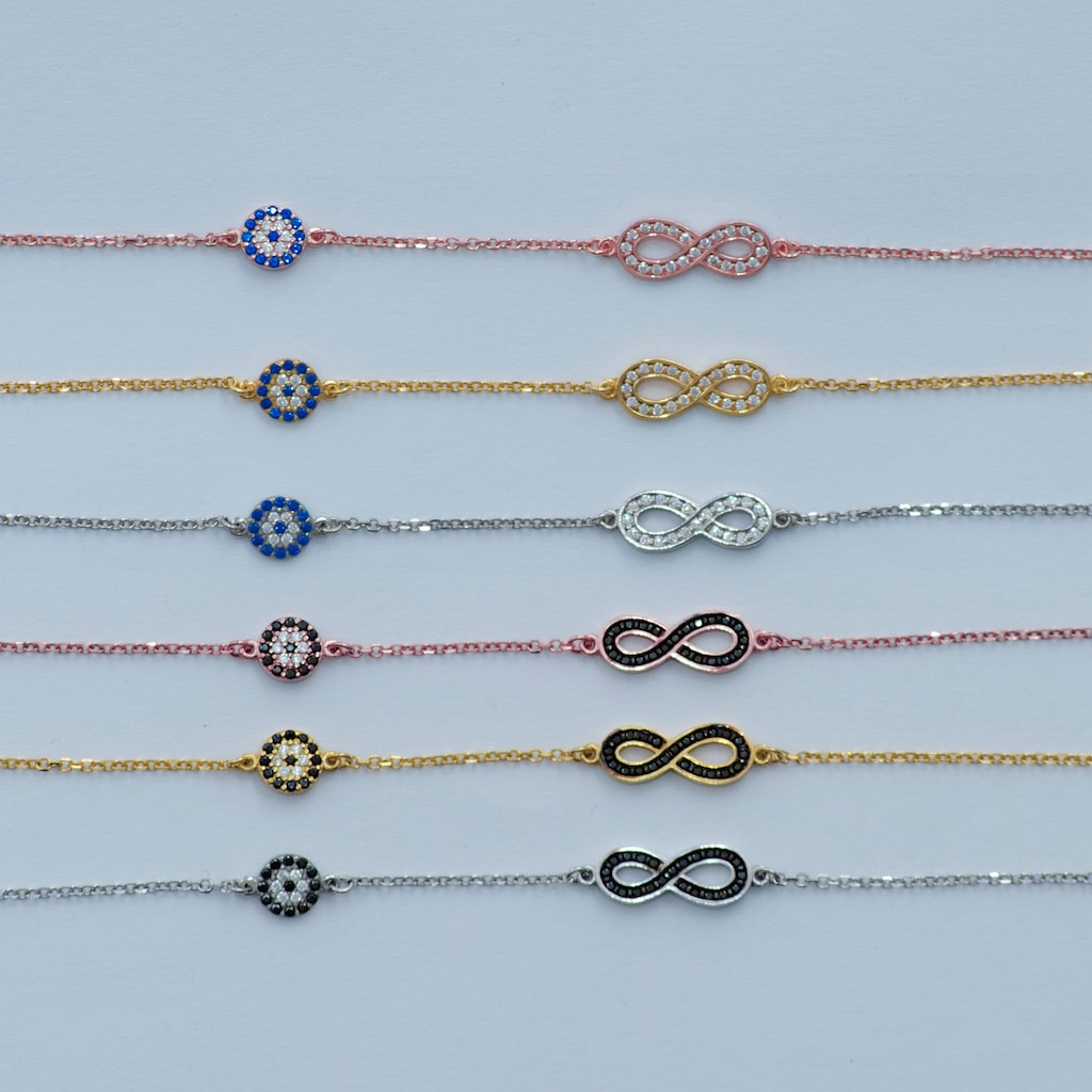 B041 Infinity Bracelet With Evil Eye Big Size